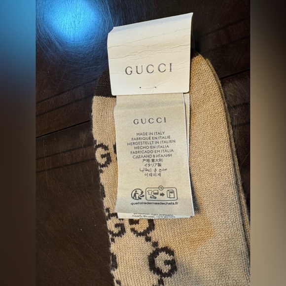 New Authentic Gucci GG Supreme Logo Green Red Socks Size M - Picture 10 of 10
